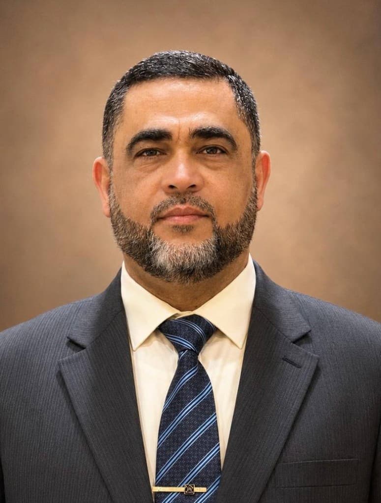 Studio portrait of Prof. Ibrahim Abdel Aziz Ibrahim in academic dress